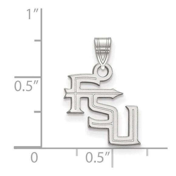 10k White Gold Florida State Small \'FSU\' Pendant